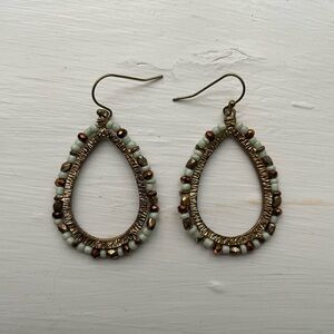 Elegant Teardrop Earrings with Beaded Accents